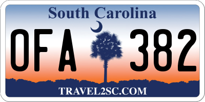 SC license plate OFA382