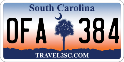 SC license plate OFA384