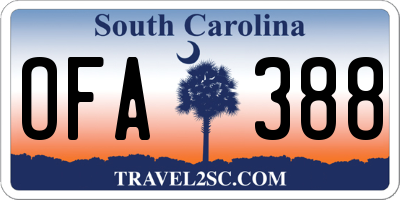 SC license plate OFA388