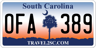 SC license plate OFA389