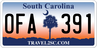 SC license plate OFA391