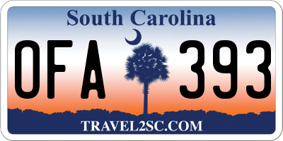 SC license plate OFA393