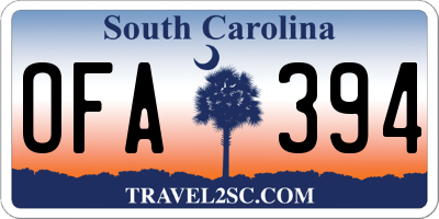 SC license plate OFA394