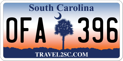 SC license plate OFA396
