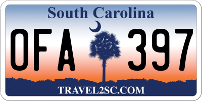 SC license plate OFA397