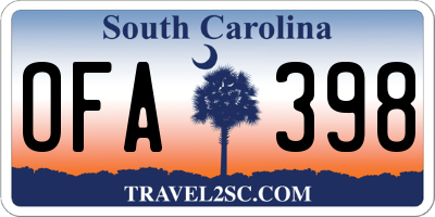SC license plate OFA398