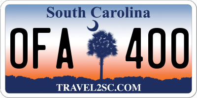 SC license plate OFA400