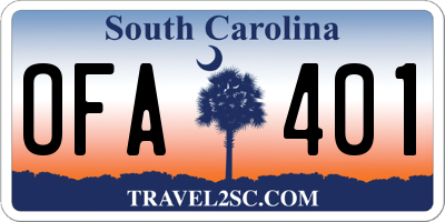 SC license plate OFA401