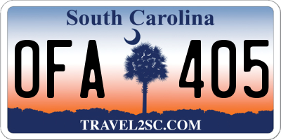 SC license plate OFA405