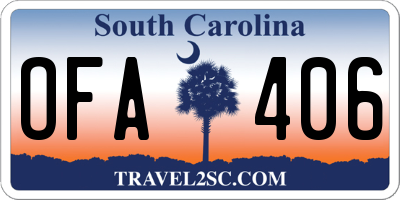 SC license plate OFA406