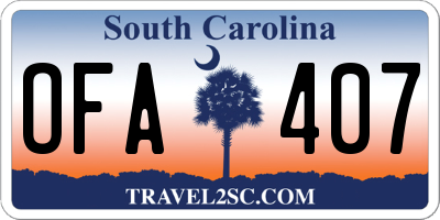 SC license plate OFA407
