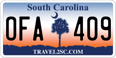 SC license plate OFA409