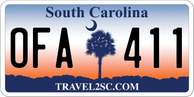 SC license plate OFA411