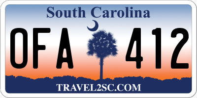 SC license plate OFA412