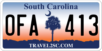 SC license plate OFA413