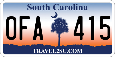 SC license plate OFA415