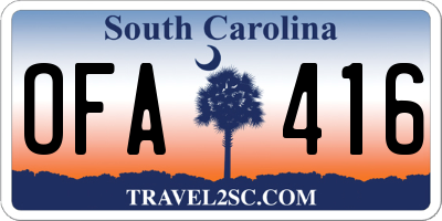 SC license plate OFA416