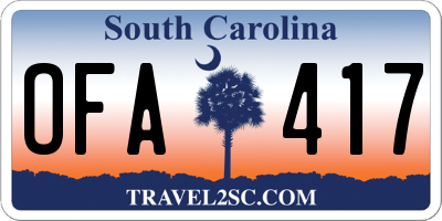 SC license plate OFA417