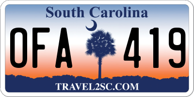 SC license plate OFA419