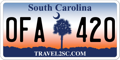 SC license plate OFA420