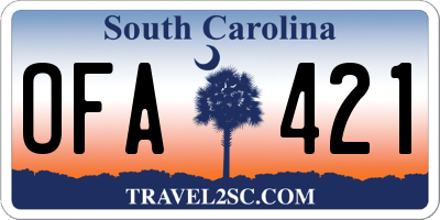 SC license plate OFA421