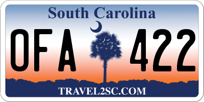 SC license plate OFA422