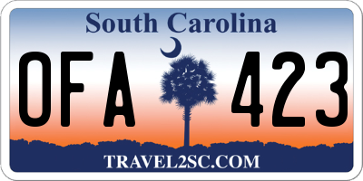 SC license plate OFA423