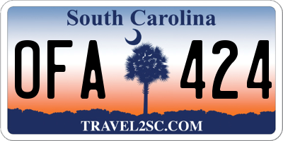 SC license plate OFA424
