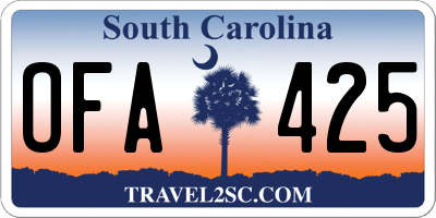 SC license plate OFA425