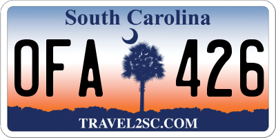 SC license plate OFA426