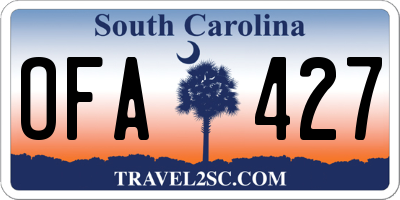 SC license plate OFA427