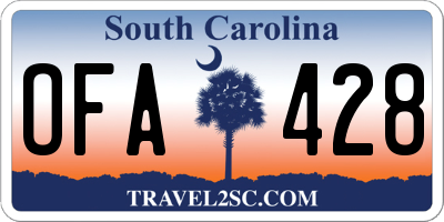 SC license plate OFA428