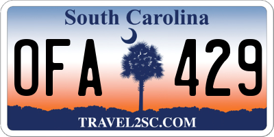 SC license plate OFA429