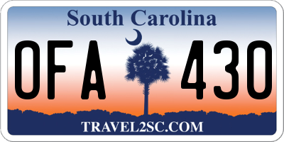 SC license plate OFA430