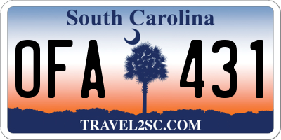 SC license plate OFA431