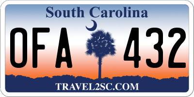 SC license plate OFA432