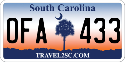 SC license plate OFA433