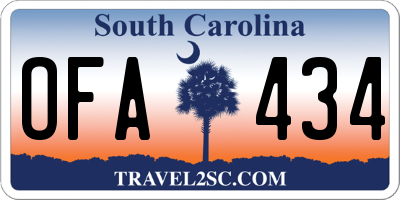 SC license plate OFA434