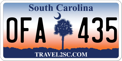 SC license plate OFA435
