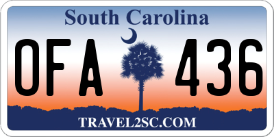SC license plate OFA436