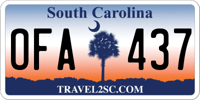 SC license plate OFA437