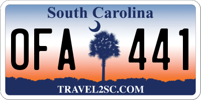 SC license plate OFA441