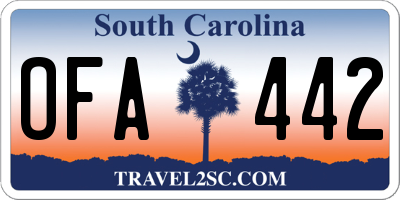 SC license plate OFA442