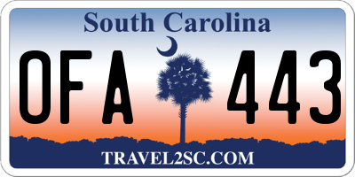 SC license plate OFA443