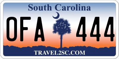 SC license plate OFA444