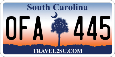 SC license plate OFA445