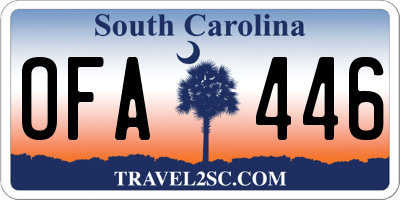 SC license plate OFA446