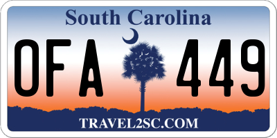 SC license plate OFA449