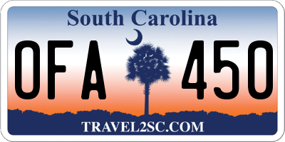 SC license plate OFA450
