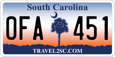 SC license plate OFA451